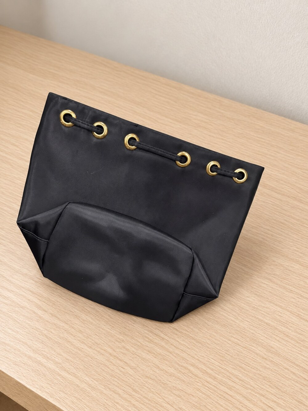 Prada Black Drawstring Makeup Bag | Metallic Accents - Picture 3 of 6
